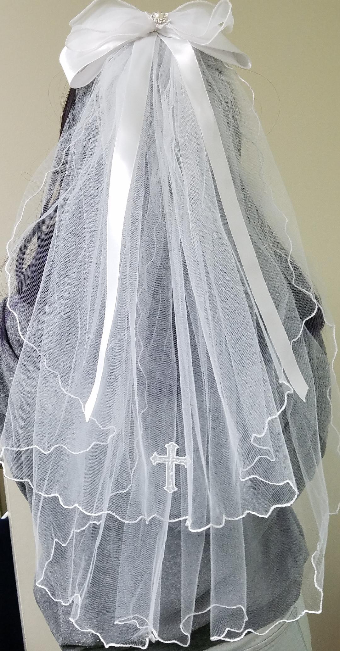 first communion veil w/ cross